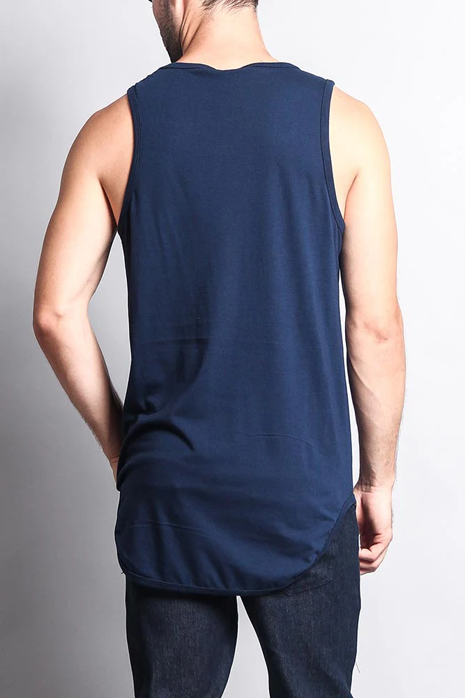 Basic Long Length Curved Hem Tank Top - Image 55