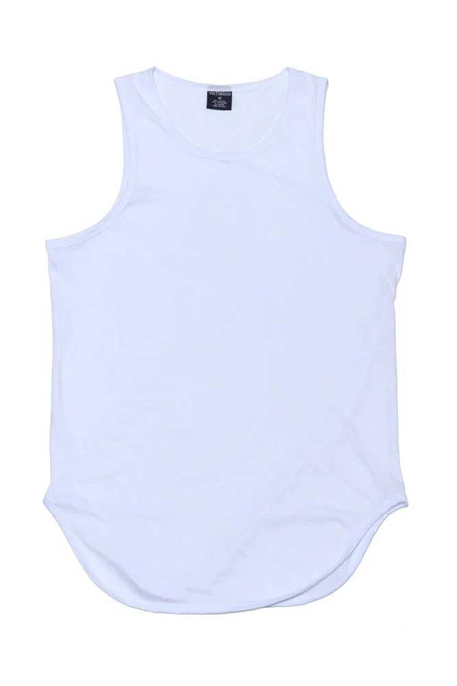 Basic Long Length Curved Hem Tank Top - Image 6