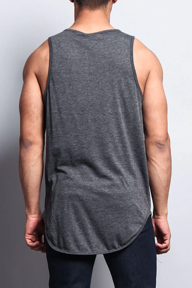 Basic Long Length Curved Hem Tank Top - Image 9