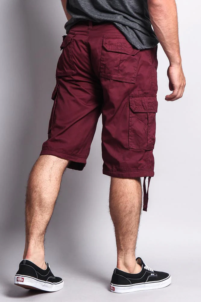 Solid Color Ripstop Belted Cargo Shorts - Image 6