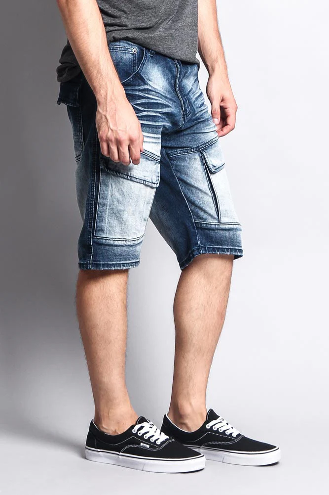 Special Wash Front Cargo Pocket Denim Shorts - Image 10