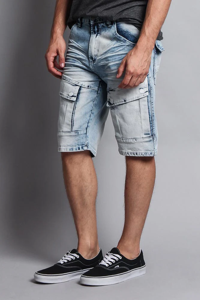Special Wash Front Cargo Pocket Denim Shorts - Image 12