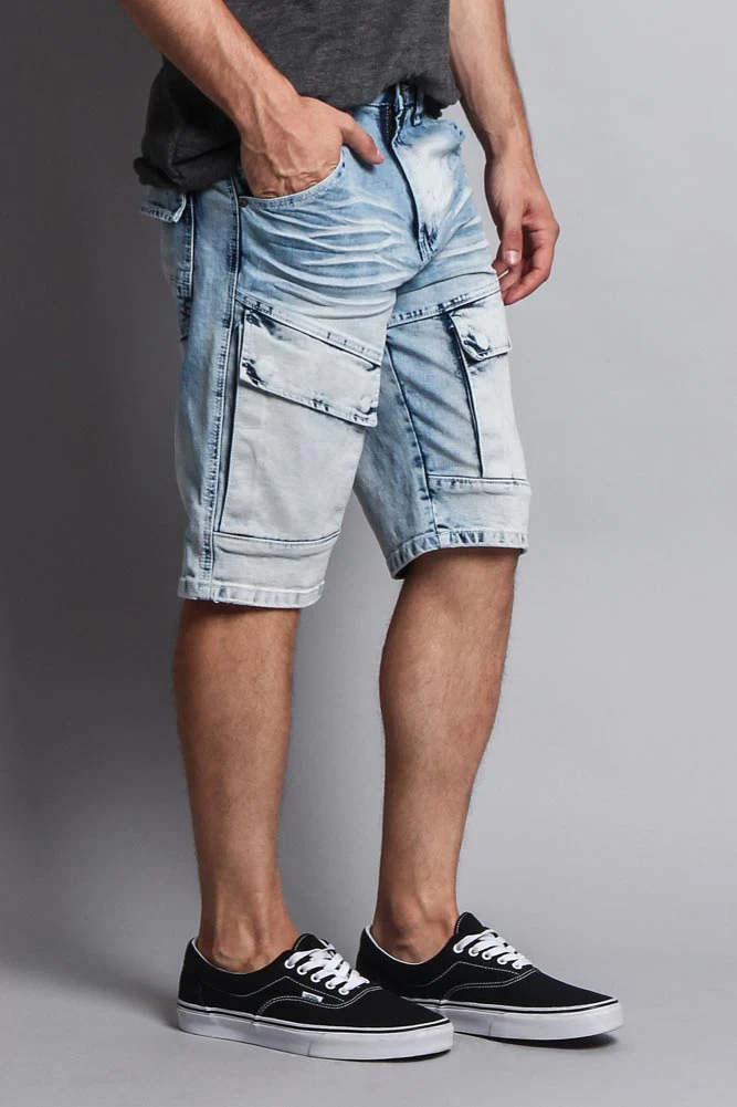 Special Wash Front Cargo Pocket Denim Shorts - Image 14