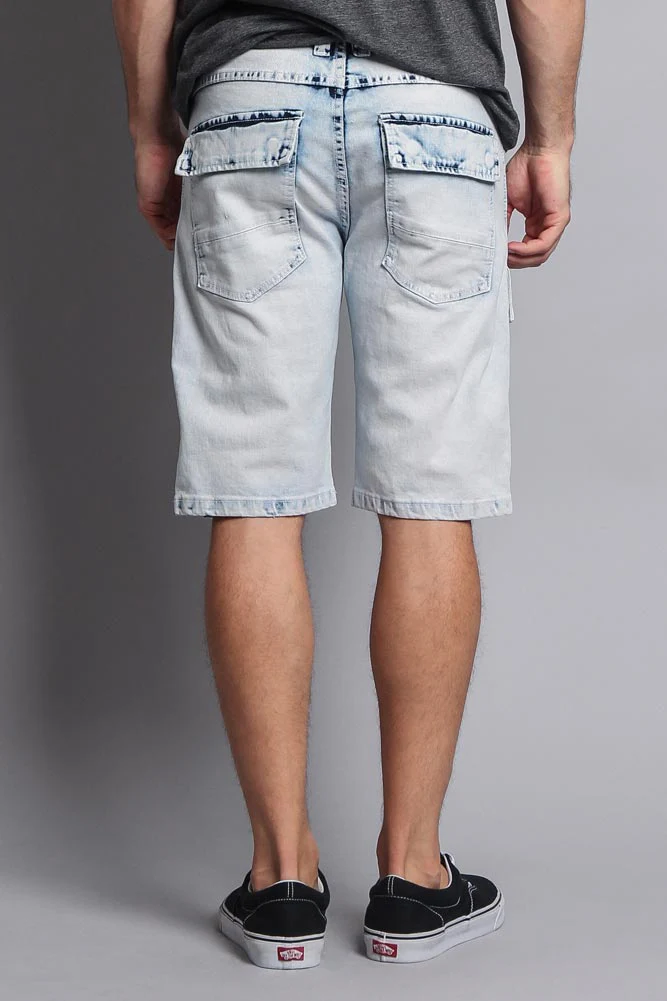 Special Wash Front Cargo Pocket Denim Shorts - Image 5