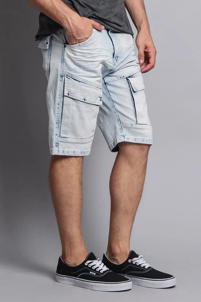 Special Wash Front Cargo Pocket Denim Shorts - Image 6