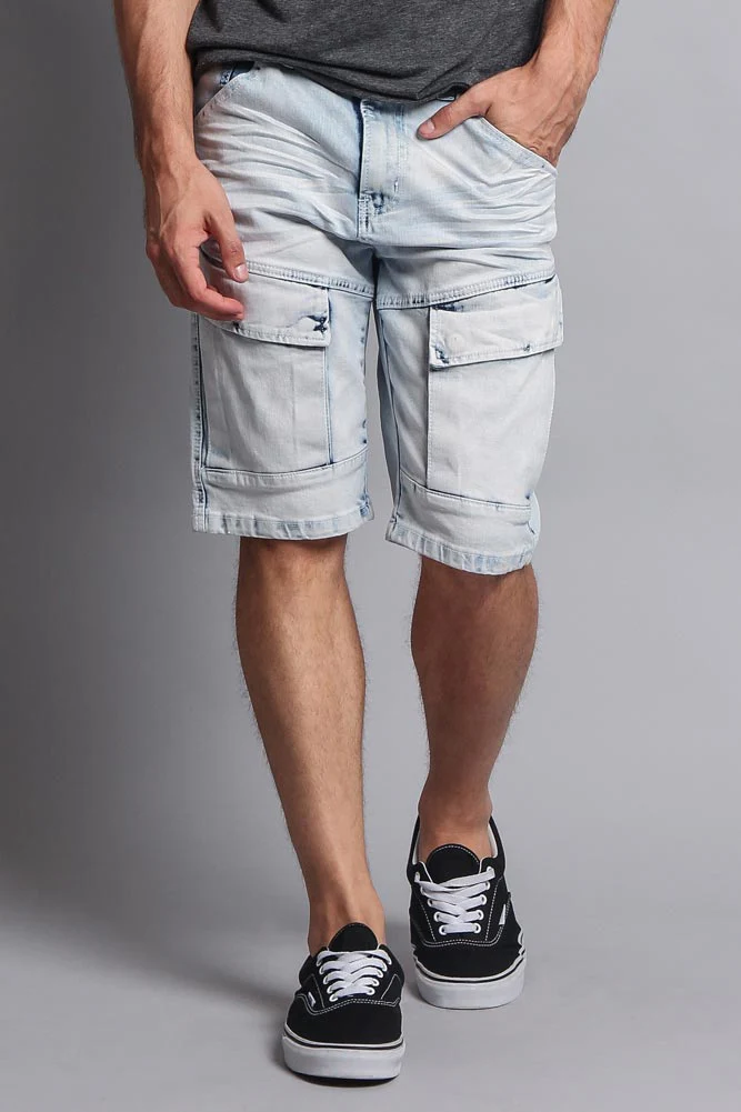 Special Wash Front Cargo Pocket Denim Shorts - Image 7