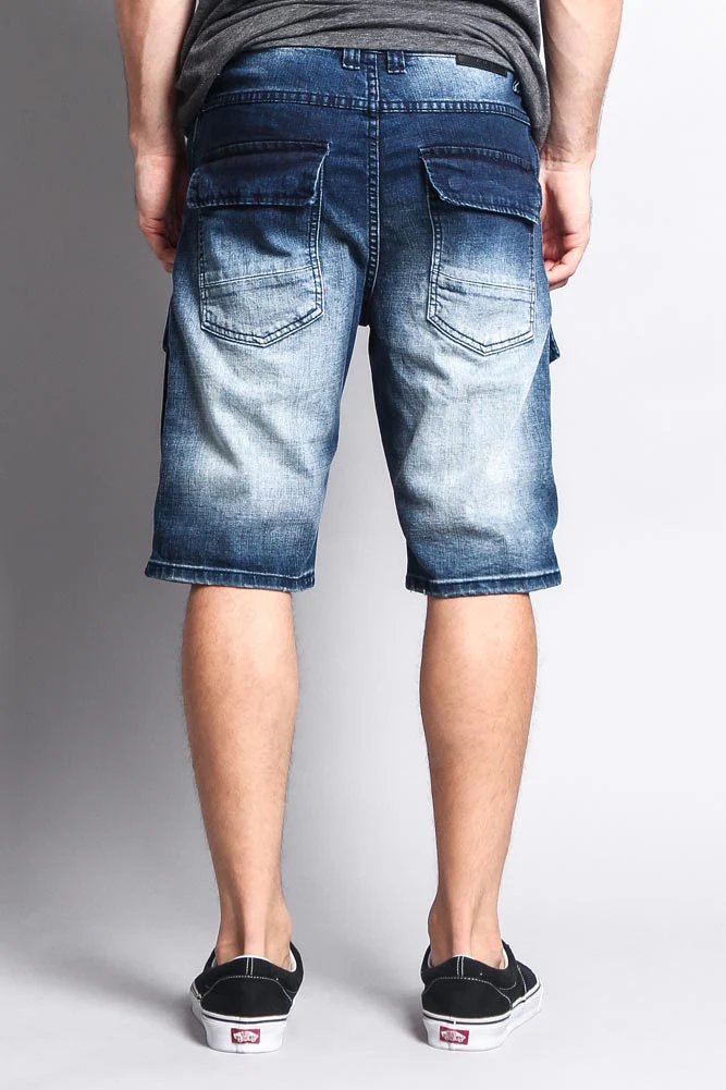 Special Wash Front Cargo Pocket Denim Shorts - Image 9