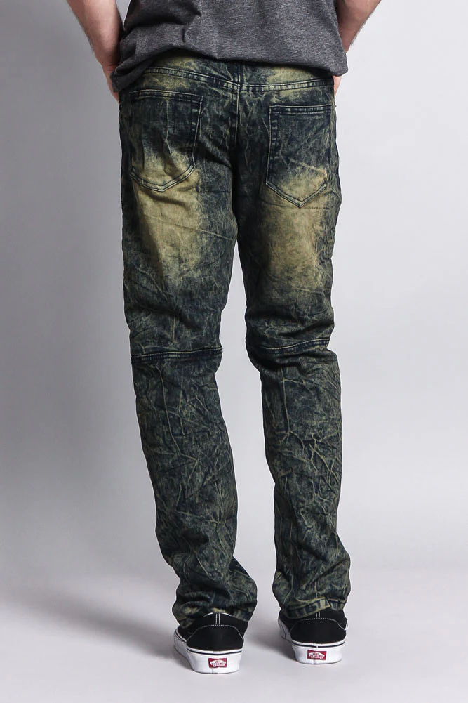 Stain Wash Biker Denim Jeans - Image 19