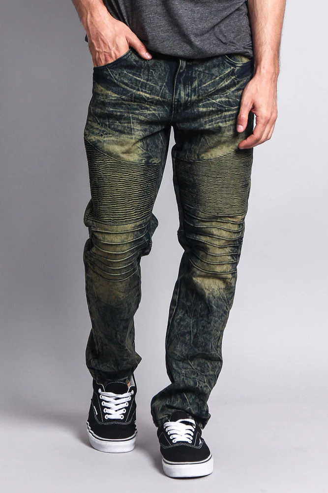 Stain Wash Biker Denim Jeans - Image 21