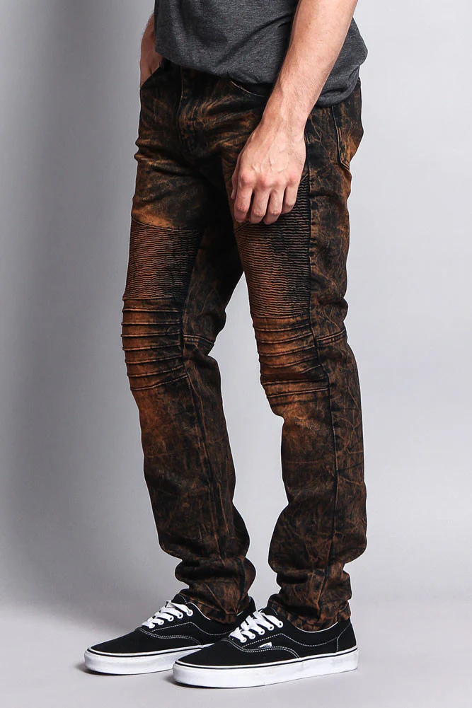 Stain Wash Biker Denim Jeans - Image 22