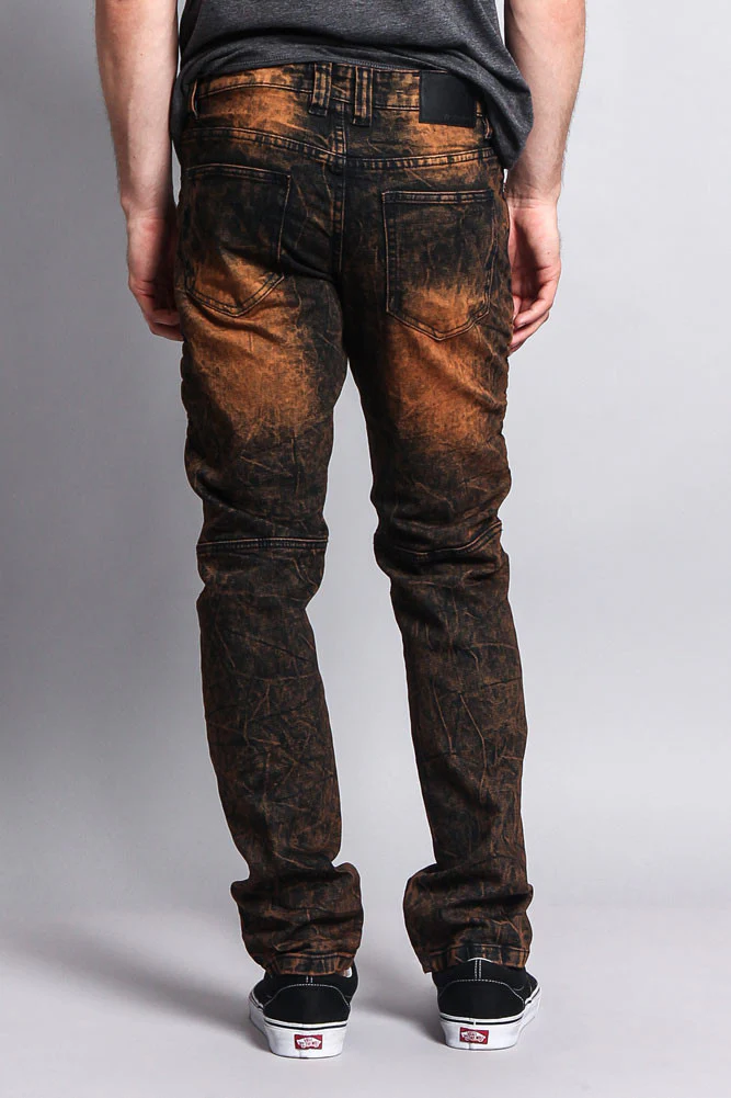Stain Wash Biker Denim Jeans - Image 23