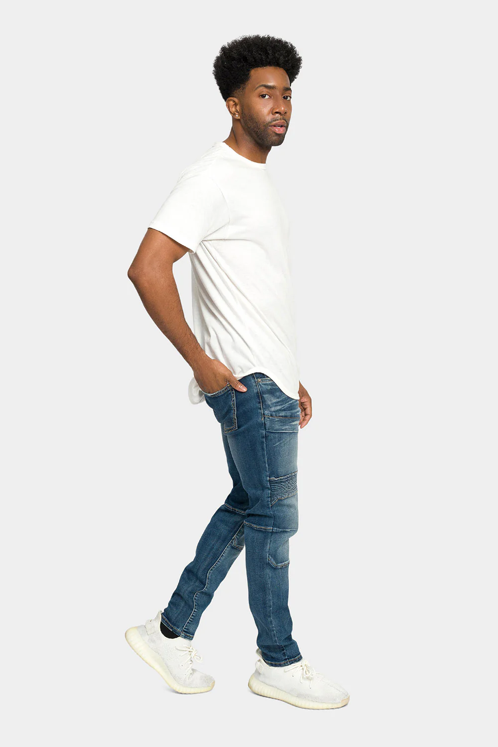 Stitch Stacked Moto Biker Denim Jeans - Image 11