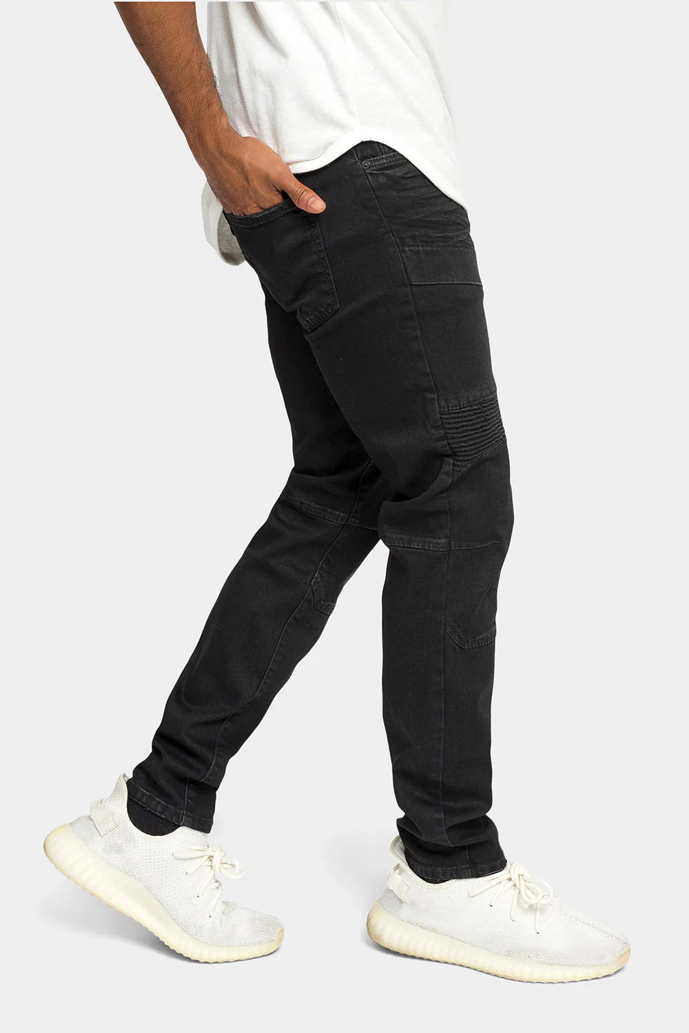 Stitch Stacked Moto Biker Denim Jeans - Image 5