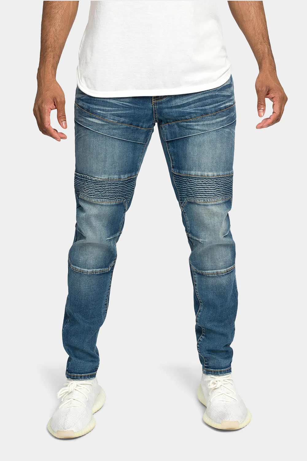 Stitch Stacked Moto Biker Denim Jeans - Image 7