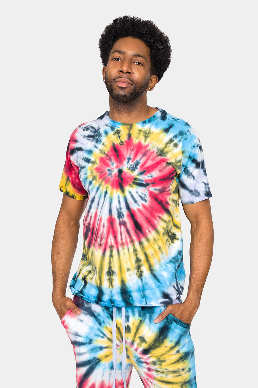Swirl Tie Dye Cotton Shirt Shorts Set - Image 5