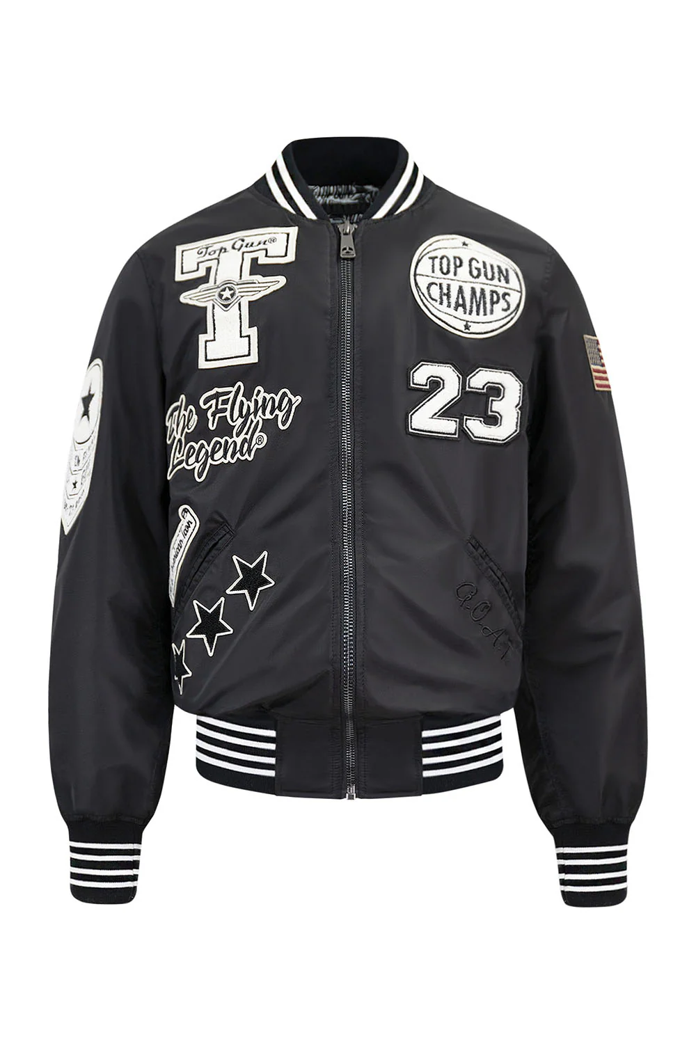Top Gun "Flying Legend" Nylon Embroidery Patched Varsity Jacket - Image 11