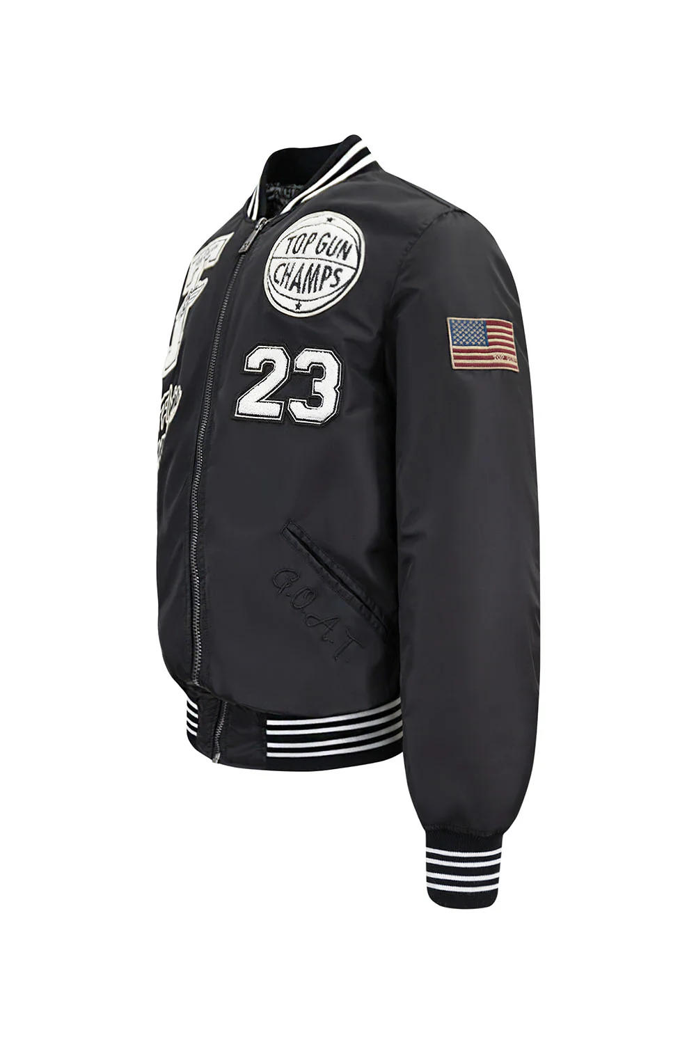 Top Gun "Flying Legend" Nylon Embroidery Patched Varsity Jacket - Image 12