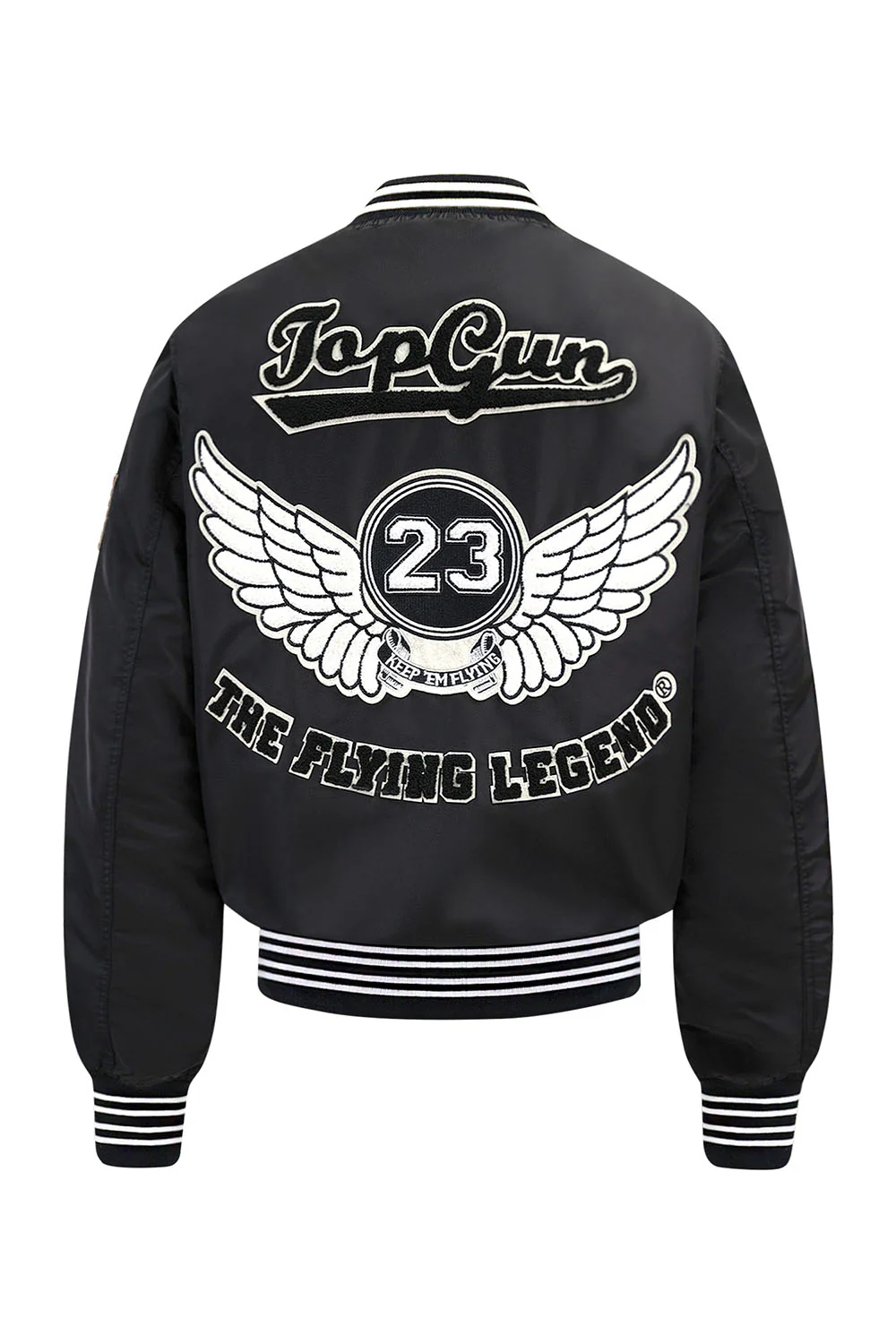 Top Gun "Flying Legend" Nylon Embroidery Patched Varsity Jacket - Image 13