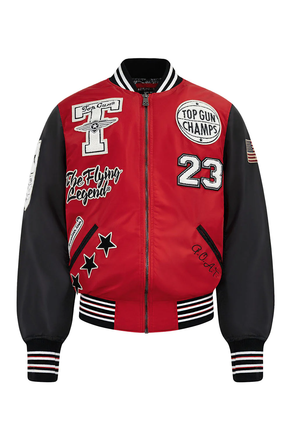 Top Gun "Flying Legend" Nylon Embroidery Patched Varsity Jacket - Image 6