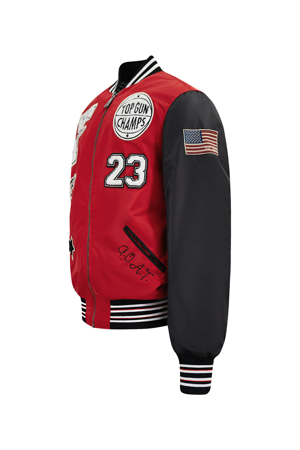 Top Gun "Flying Legend" Nylon Embroidery Patched Varsity Jacket - Image 7
