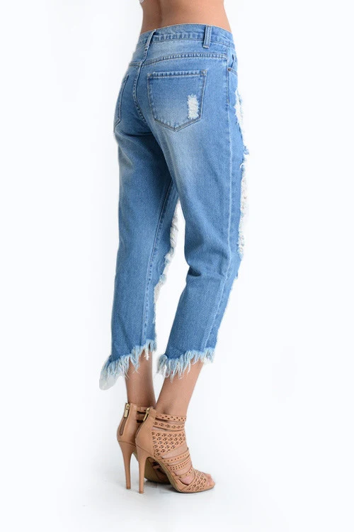 Torn Low-Rise Boyfriend Jeans - Image 4