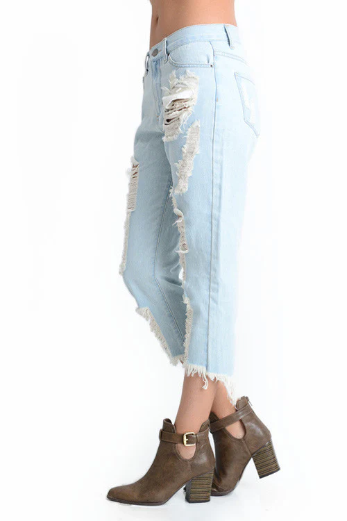 Torn Low-Rise Boyfriend Jeans - Image 6