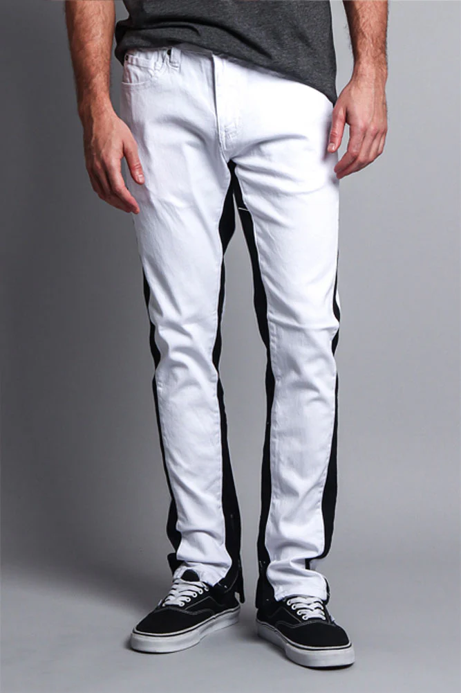 Track Style Zippered Skinny Jean with Accent Band - Image 19