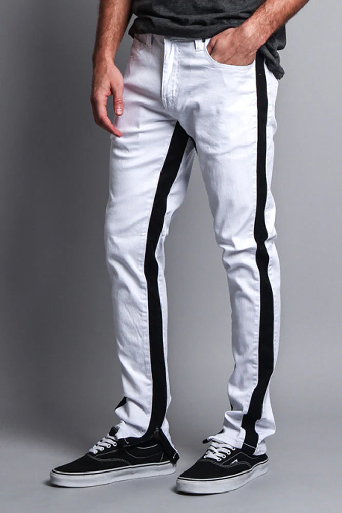 Track Style Zippered Skinny Jean with Accent Band - Image 20