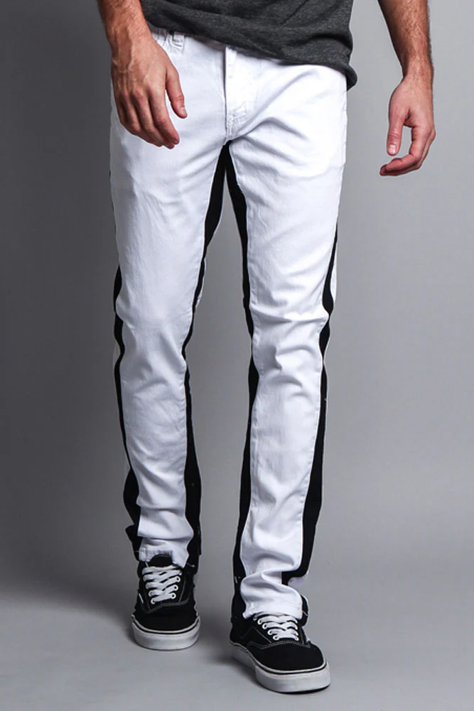 Track Style Zippered Skinny Jean with Accent Band - Image 23