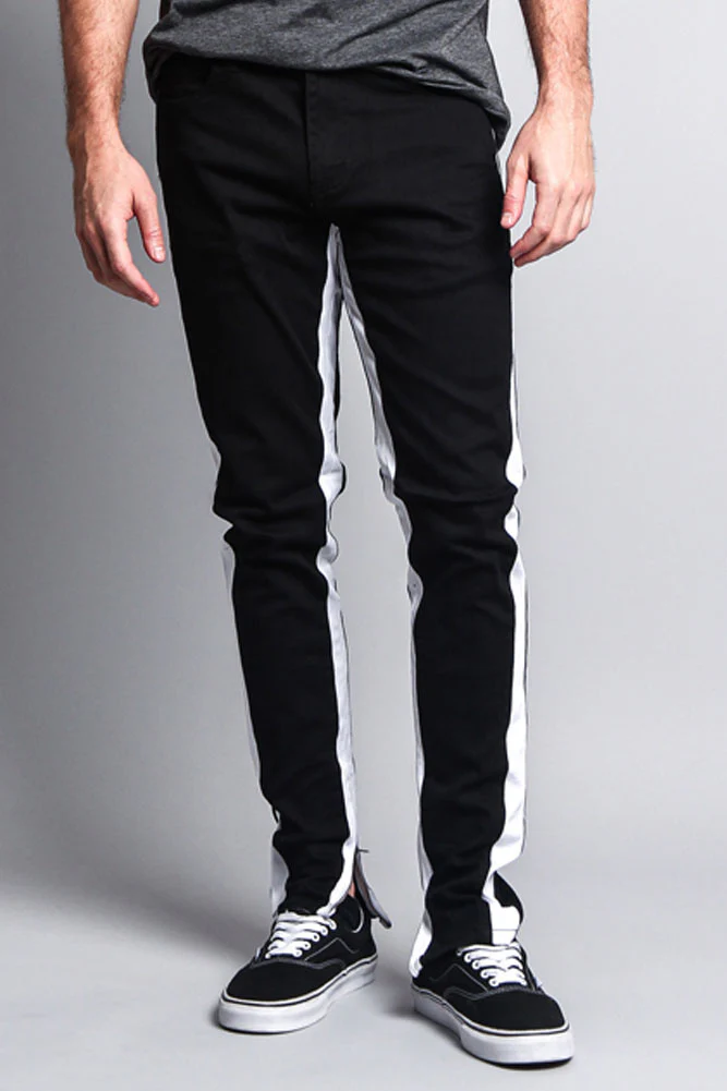 Track Style Zippered Skinny Jean with Accent Band - Image 25