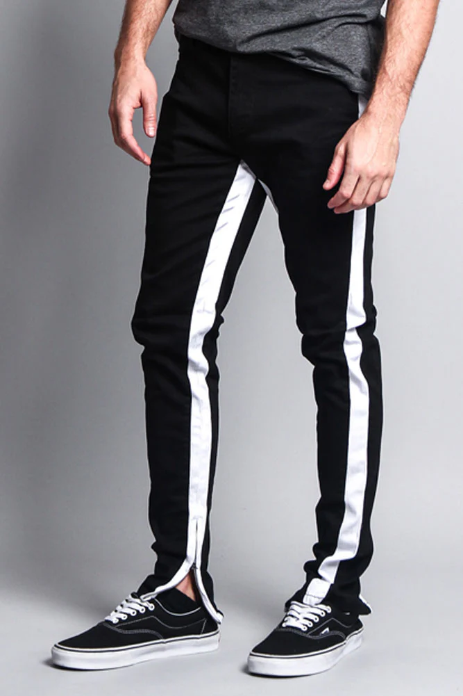 Track Style Zippered Skinny Jean with Accent Band - Image 26