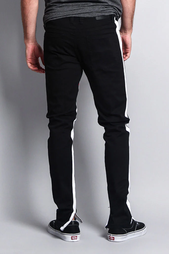 Track Style Zippered Skinny Jean with Accent Band - Image 27