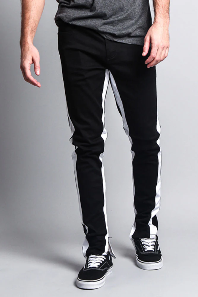 Track Style Zippered Skinny Jean with Accent Band - Image 29