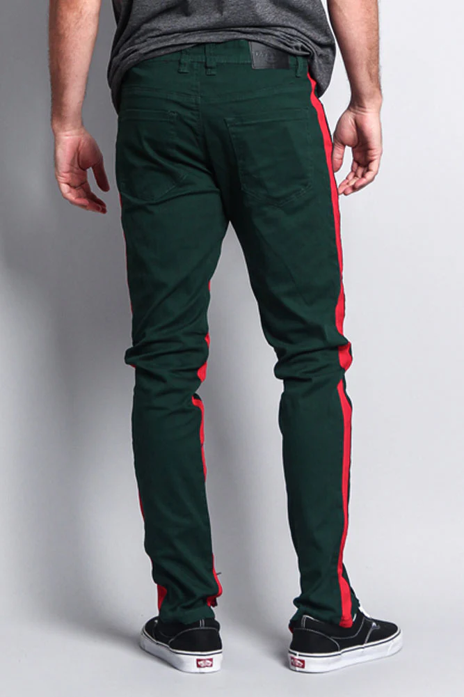 Track Style Zippered Skinny Jean with Accent Band - Image 3