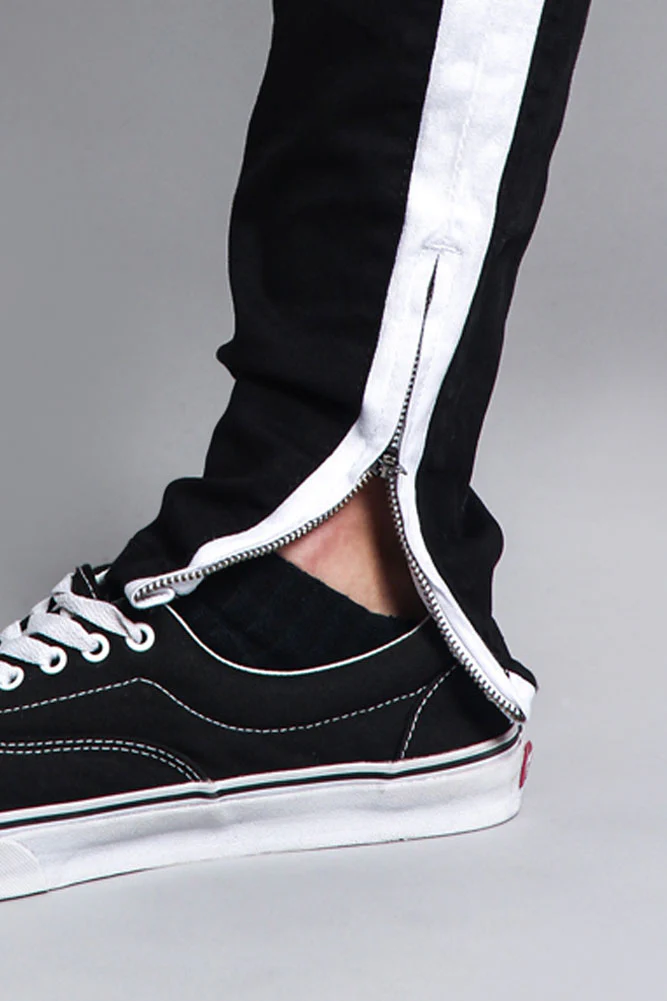 Track Style Zippered Skinny Jean with Accent Band - Image 30