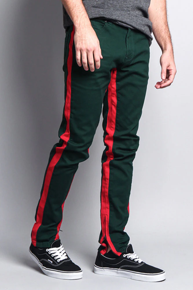 Track Style Zippered Skinny Jean with Accent Band - Image 4