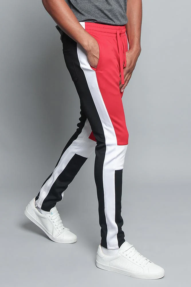 Tri Colored Color Blocked Track Pants - Image 20