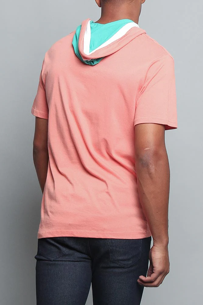 Tri Colored Hooded T-Shirt - Image 17
