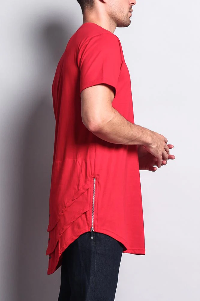 Triple Stacked Plus Long Length Curved Hem T-Shirt - Image 15