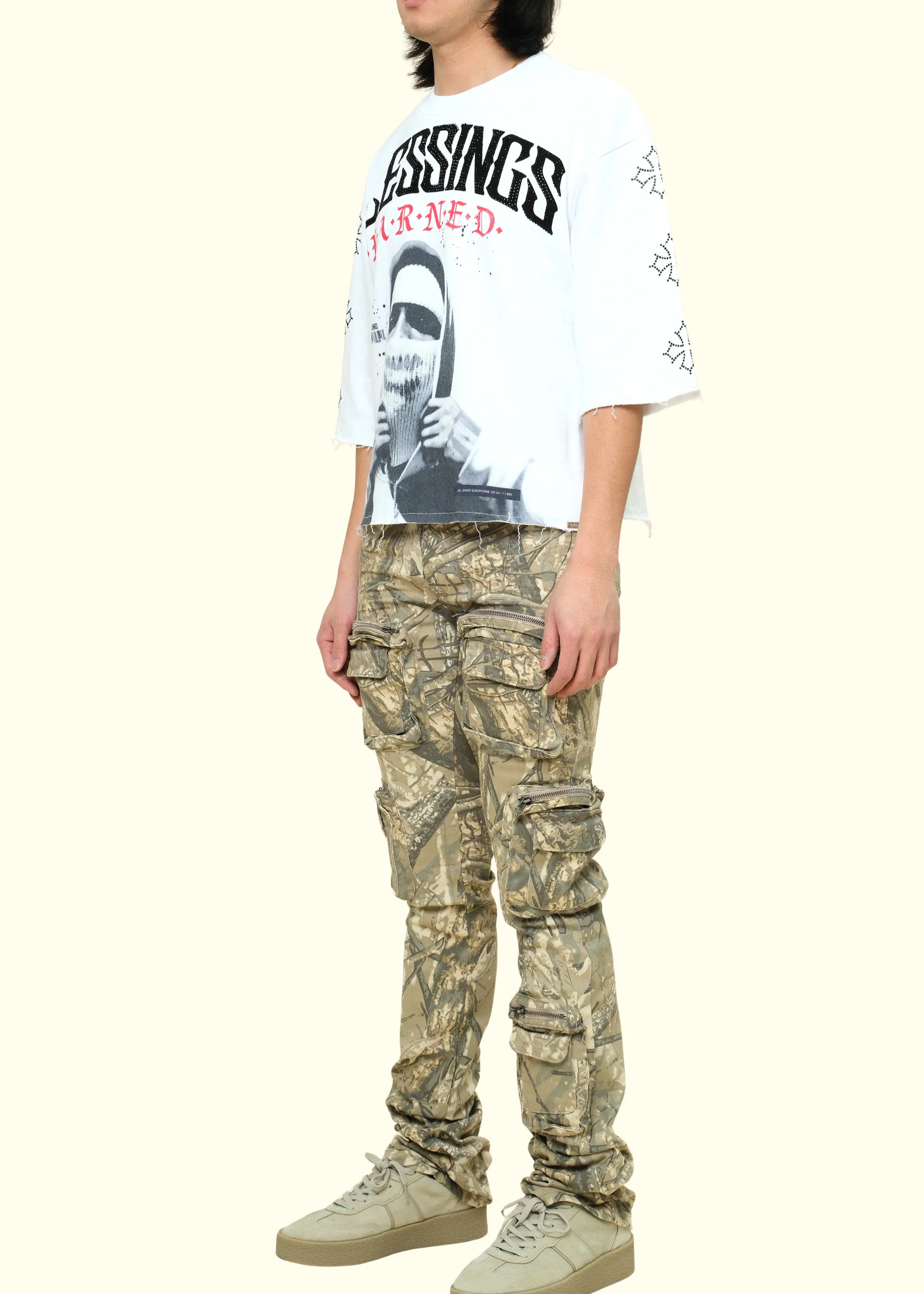 Twill Stacked Pants W/Multi Cargo Pocket - Image 3