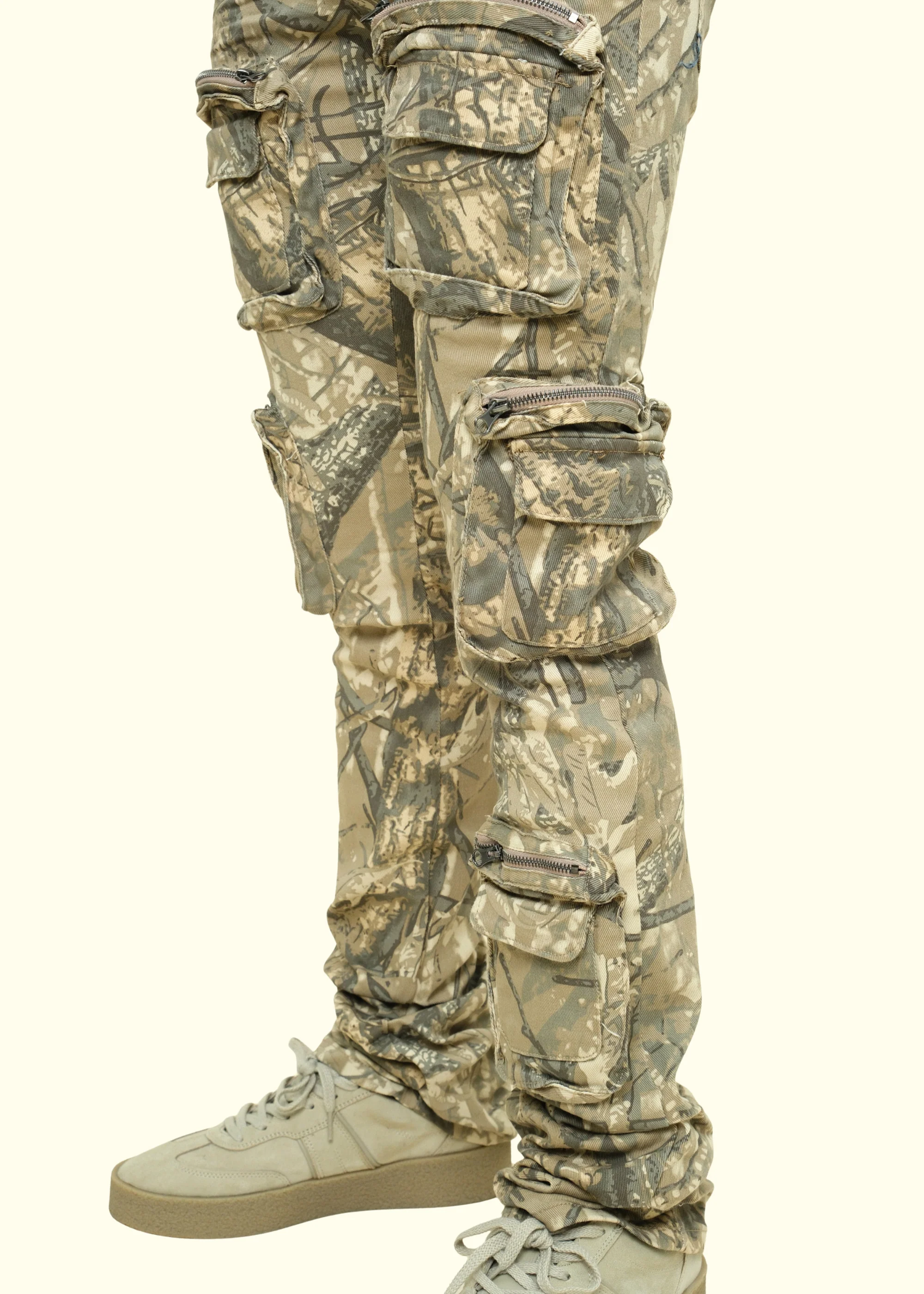 Twill Stacked Pants W/Multi Cargo Pocket - Image 4