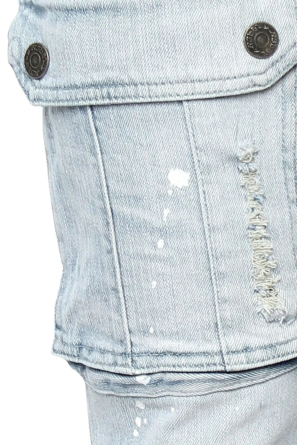 Two Tone Cargo Pocket Denim Jeans - Image 10