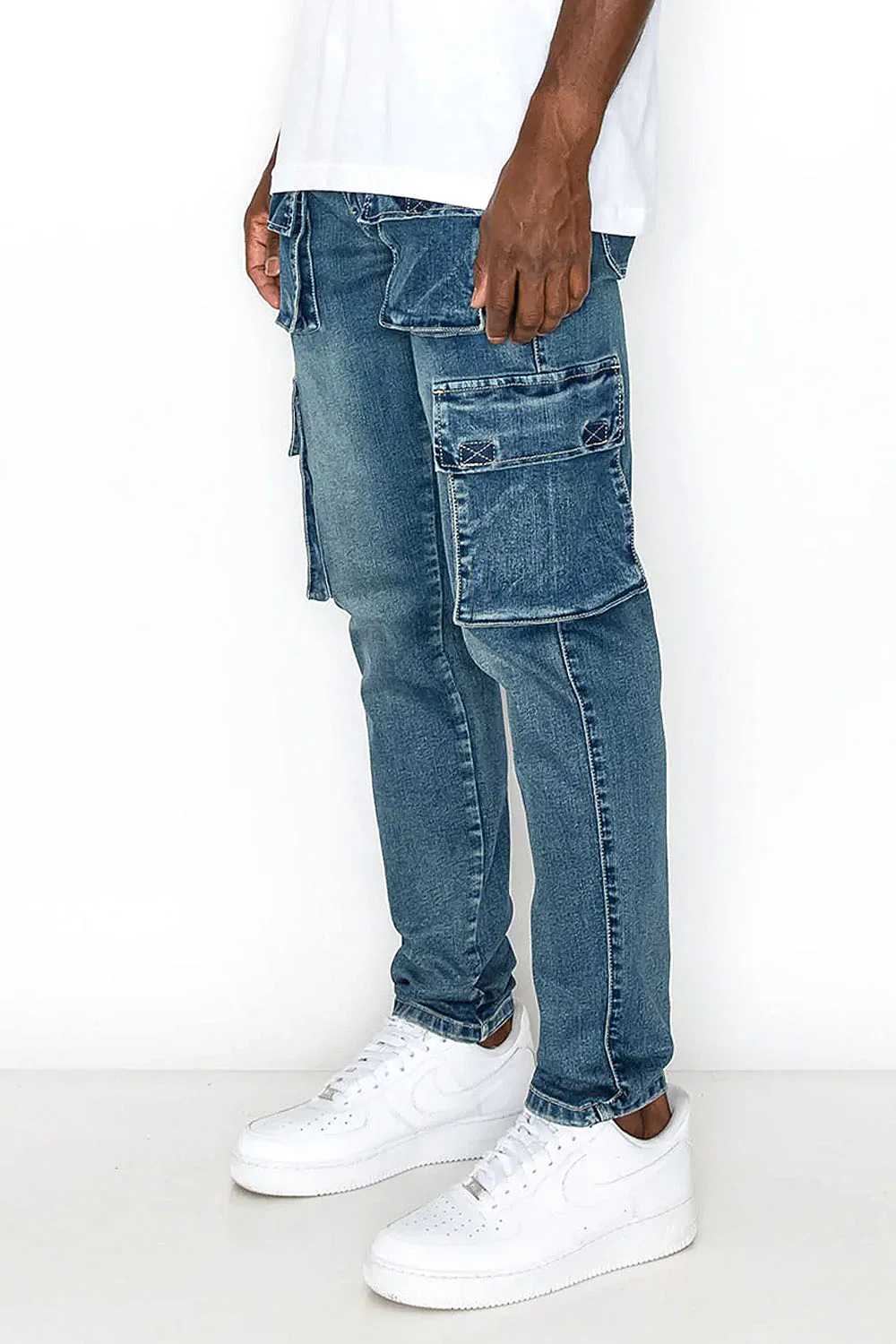 Utility Cargo Multi Pockets Denim Jeans - Image 10
