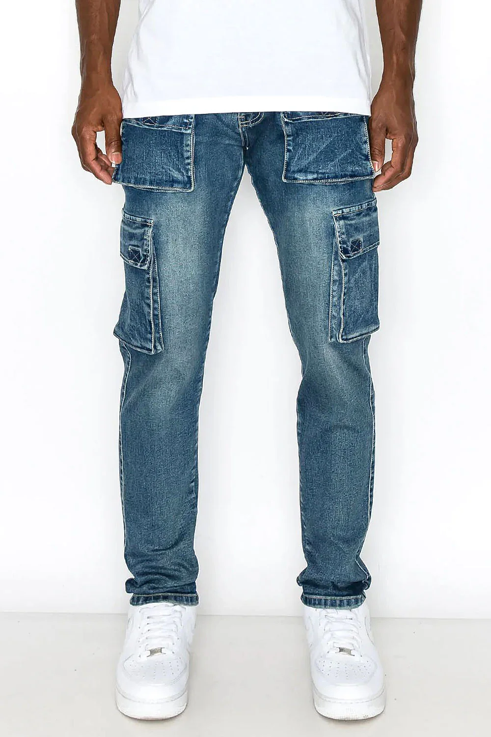 Utility Cargo Multi Pockets Denim Jeans - Image 9
