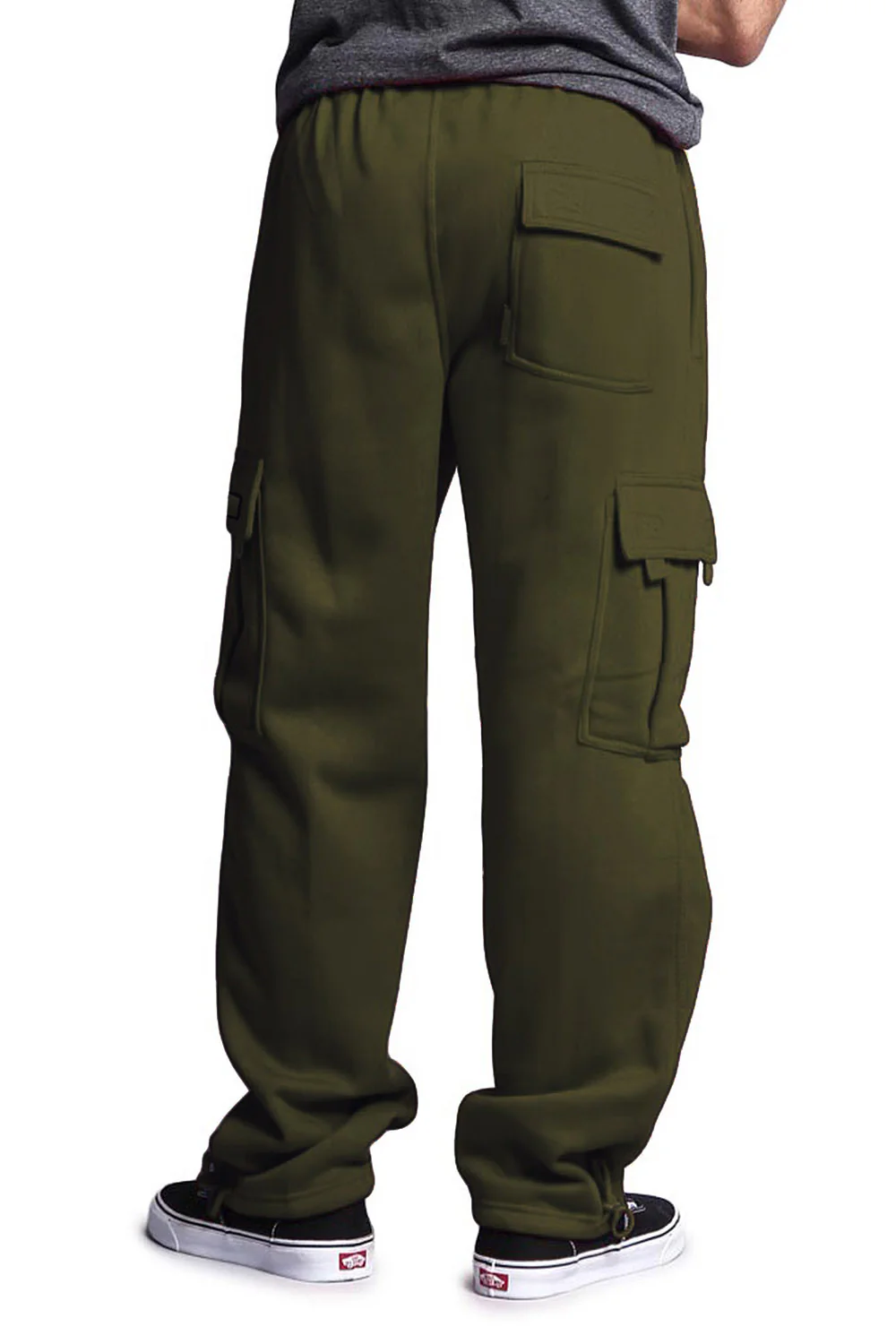 Victorious Men's Solid Fleece Heavyweight Cargo Sweat Pants - Image 6