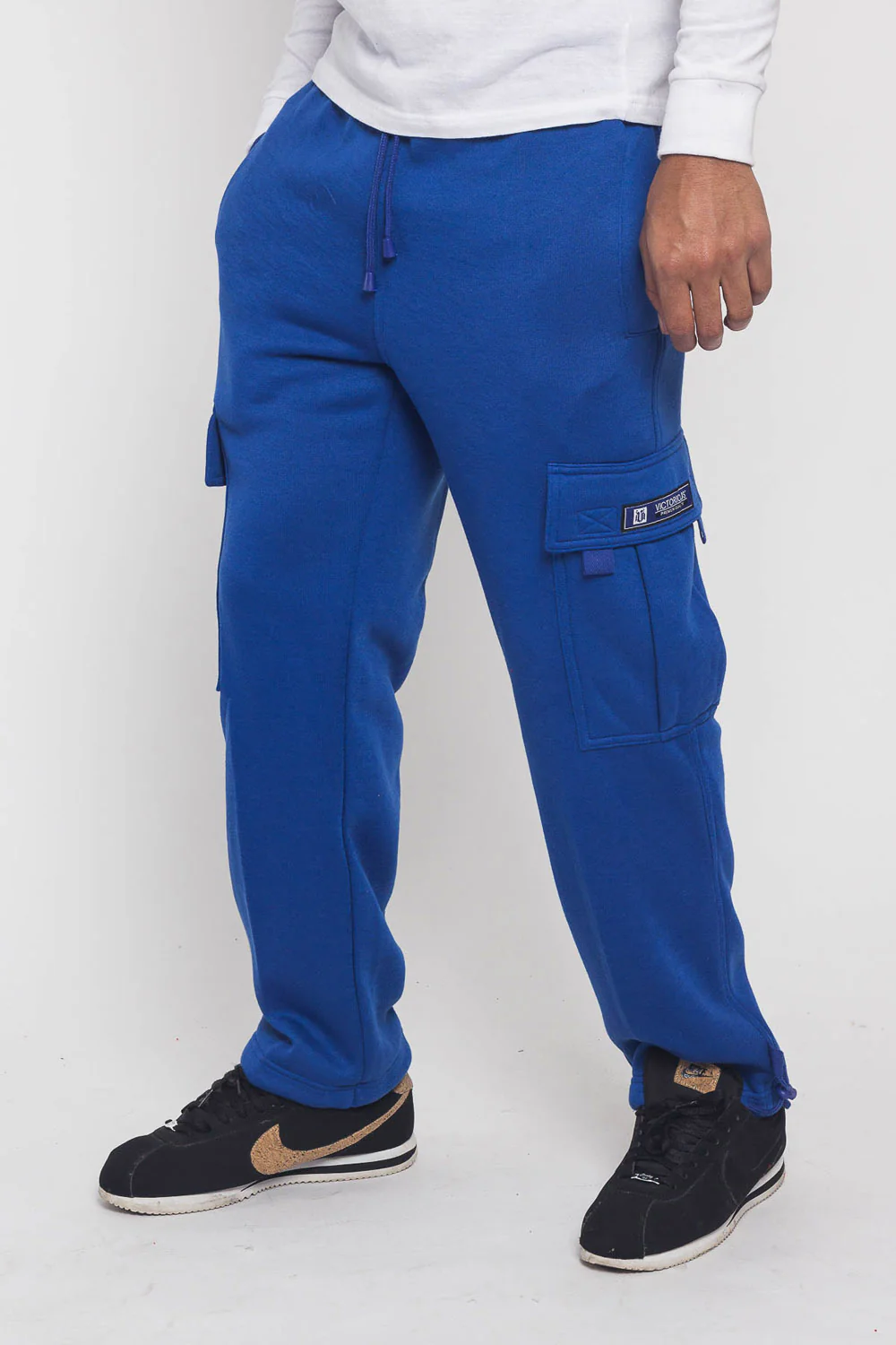 Victorious Men's Solid Fleece Heavyweight Cargo Sweat Pants - Image 14