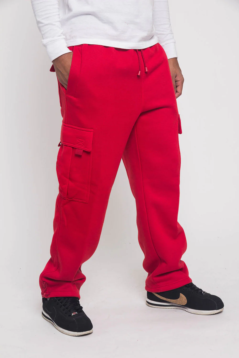 Victorious Men's Solid Fleece Heavyweight Cargo Sweat Pants - Image 22