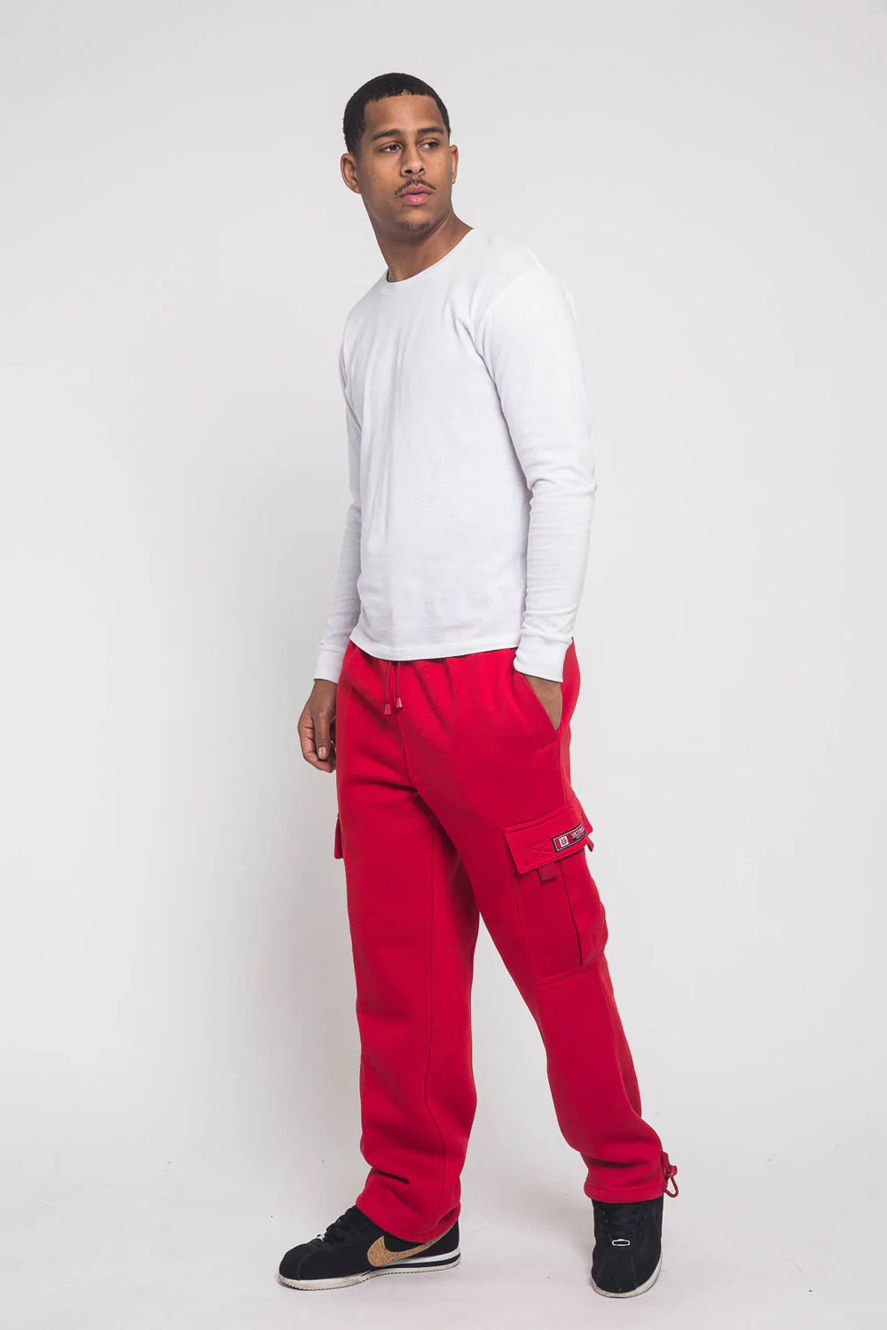 Victorious Men's Solid Fleece Heavyweight Cargo Sweat Pants - Image 23