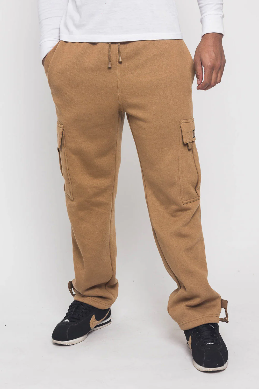 Victorious Men's Solid Fleece Heavyweight Cargo Sweat Pants - Image 25