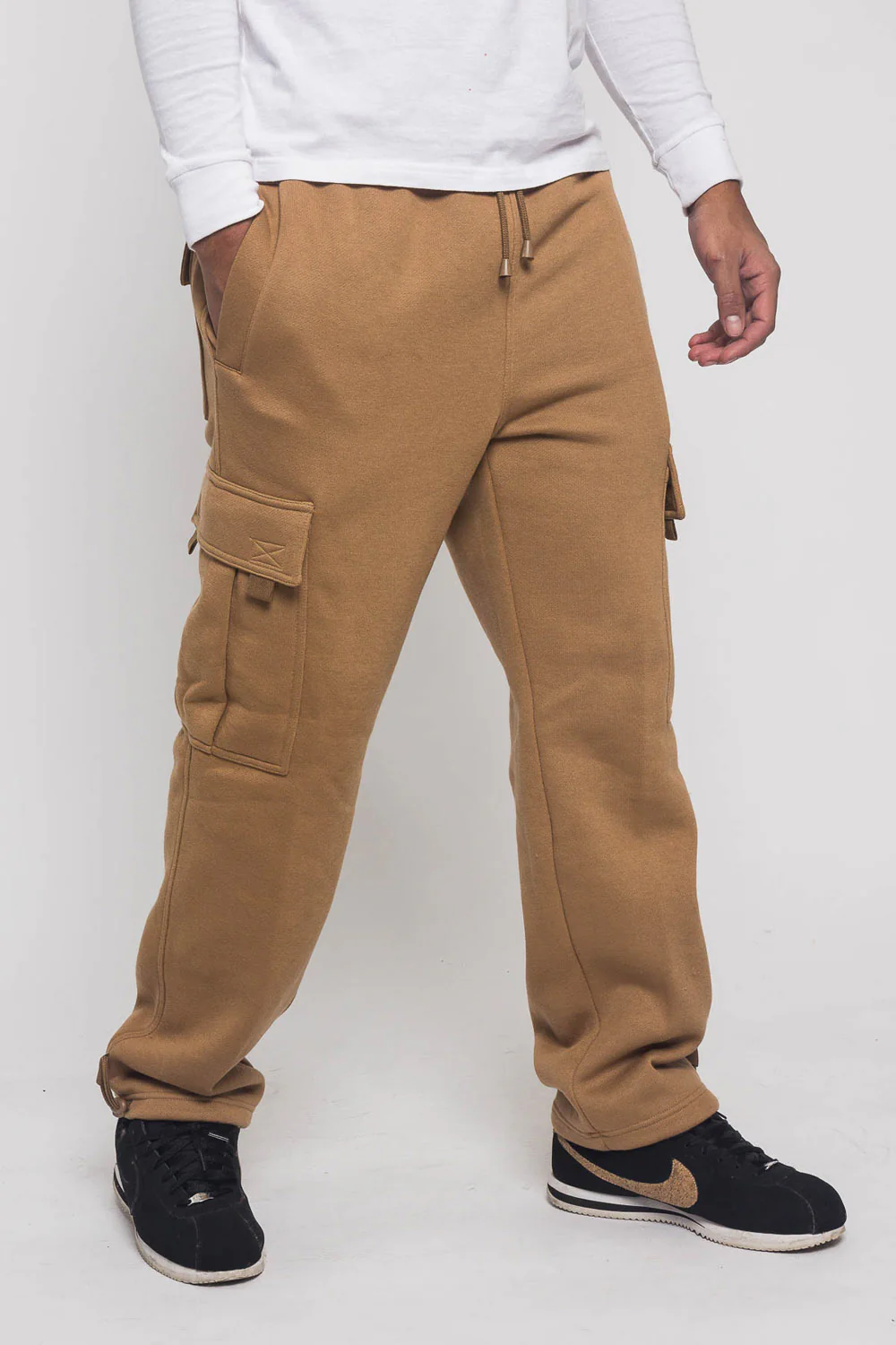 Victorious Men's Solid Fleece Heavyweight Cargo Sweat Pants - Image 28